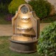 Glitzhome 37.25"H Oversized Antique European Style 3-Tier Polyresin Outdoor Fountain with LED Light and Pump