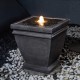 Glitzhome 17.5"H Elegant Stone Sculpture Pattern Polyresin Outdoor Fountain with LED Light and Pump