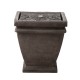 Glitzhome 17.5"H Elegant Stone Sculpture Pattern Polyresin Outdoor Fountain with LED Light and Pump