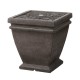 Glitzhome 17.5"H Elegant Stone Sculpture Pattern Polyresin Outdoor Fountain with LED Light and Pump