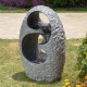 Glitzhome 28"H Zen Style Rock Textured Polyresin Outdoor Fountain with LED Light and Pump