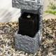 Glitzhome 34.75"H Modern Black and Grey Contrast Geometric Outdoor Fountain with LED Light and Pump