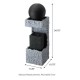 Glitzhome 34.75"H Modern Black and Grey Contrast Geometric Outdoor Fountain with LED Light and Pump