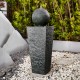 Glitzhome 40.25"H Modern Oversized Geometric Pedestal and Sphere Polyresin Outdoor Fountain with LED Light and Pump