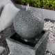 Glitzhome 40.25"H Modern Oversized Geometric Pedestal and Sphere Polyresin Outdoor Fountain with LED Light and Pump