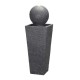 Glitzhome 40.25"H Modern Oversized Geometric Pedestal and Sphere Polyresin Outdoor Fountain with LED Light and Pump