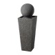 Glitzhome 40.25"H Modern Oversized Geometric Pedestal and Sphere Polyresin Outdoor Fountain with LED Light and Pump