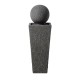 Glitzhome 40.25"H Modern Oversized Geometric Pedestal and Sphere Polyresin Outdoor Fountain with LED Light and Pump
