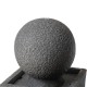 Glitzhome 40.25"H Modern Oversized Geometric Pedestal and Sphere Polyresin Outdoor Fountain with LED Light and Pump