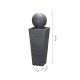 Glitzhome 40.25"H Modern Oversized Geometric Pedestal and Sphere Polyresin Outdoor Fountain with LED Light and Pump