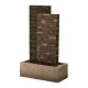 Glitzhome 38.75"H Oversized Low Garden Wall Polyresin Outdoor Fountain with LED Light and Pump