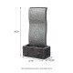 Glitzhome 38.25"H Oversized Faux Stone Wall Polyresin Outdoor Fountain with LED Light and Pump