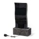 Glitzhome 38.25"H Oversized Faux Stone Wall Polyresin Outdoor Fountain with LED Light and Pump