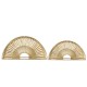 Glitzhome Set of 2 Regency Modern Gold Fan Shaped Wall Shelf With Mirror Base