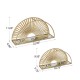 Glitzhome Set of 2 Regency Modern Gold Fan Shaped Wall Shelf With Mirror Base