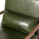 【Pre-Order】Glitzhome 30.00"H Mid-century Modern Hunter Green PU Leather Accent Armchair with Walnut Rubberwood Frame — Ship After 02/15, 2022