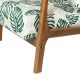 Glitzhome Mid-century Modern Patterned Fabric Accent Armchair with Walnut Rubberwood Frame