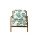 Glitzhome Mid-century Modern Patterned Fabric Accent Armchair with Walnut Rubberwood Frame