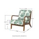 Glitzhome Mid-century Modern Patterned Fabric Accent Armchair with Walnut Rubberwood Frame