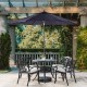 Elm PLUS 10 ft. Aluminum Auto Tilt Market Patio Umbrella in Navy Blue Olefin