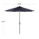 Elm PLUS 10 ft. Aluminum Auto Tilt Market Patio Umbrella in Navy Blue Olefin