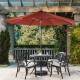 Elm PLUS 10 ft. Aluminum Auto Tilt Market Patio Umbrella in Wine Red Olefin