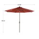 Elm PLUS 10 ft. Aluminum Auto Tilt Market Patio Umbrella in Wine Red Olefin