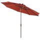 Elm PLUS 10 ft. Aluminum Auto Tilt Market Patio Umbrella in Wine Red Olefin