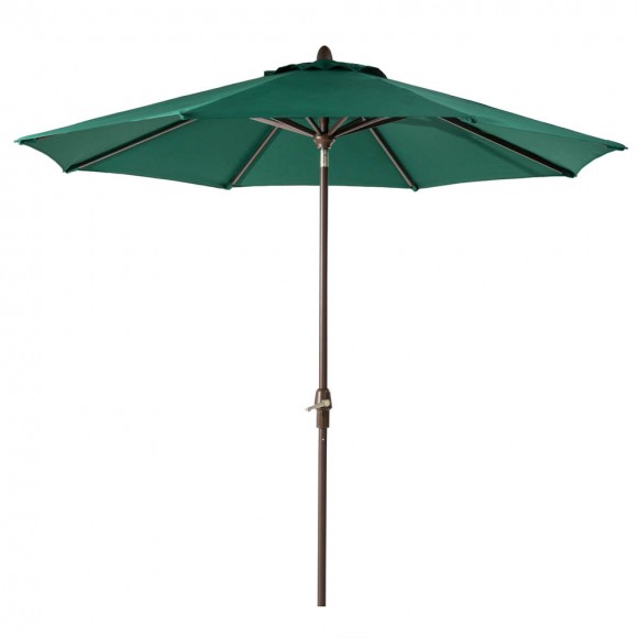 Elm PLUS 10 ft. Aluminum Auto Tilt Market Patio Umbrella in Dark Green Olefin