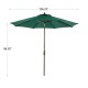 Elm PLUS 9 ft. Aluminum Auto Tilt Market Patio Umbrella in Dark Green Olefin