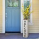 Glitzhome 30"H Double Sided Washed White Wooden Box-shaped "WELCOME, HOME" Porch Sign