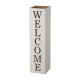 Glitzhome 30"H Double Sided Washed White Wooden Box-shaped "WELCOME, HOME" Porch Sign