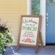 Glitzhome 29.75"H "Welcome to the Porch" Wood Framed Easel Porch Sign with Flowers