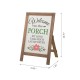 Glitzhome 29.75"H "Welcome to the Porch" Wood Framed Easel Porch Sign with Flowers