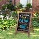 Glitzhome 29.75"H "Welcome to the Patio" Wood Framed Easel Porch Sign