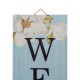 Glitzhome 42"H Washed Blue Wooden "WELCOME" Porch Sign