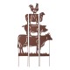 Glitzhome 51.25"H Farmhouse Metal Rustic Animals Silhouette Yard Stake, Set of 3