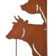 Glitzhome 51.25"H Farmhouse Metal Rustic Animals Silhouette Yard Stake, Set of 3