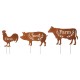 Glitzhome Farm Sweet Farm Metal Farmhouse Animals Silhouette Sign Yard Stake or Wall Décor, Set of 3