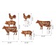 Glitzhome Farm Sweet Farm Metal Farmhouse Animals Silhouette Sign Yard Stake or Wall Décor, Set of 3