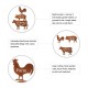 Glitzhome Farm Sweet Farm Metal Farmhouse Animals Silhouette Sign Yard Stake or Wall Décor, Set of 3