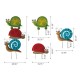 Glitzhome Metal Tortoise/Ladybug/Snail Yard Stakes or Wall Decor, Set of 3