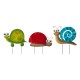 Glitzhome Metal Tortoise/Ladybug/Snail Yard Stakes or Wall Decor, Set of 3