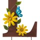 Glitzhome 25.5"H Metal WELCOME with Flowers Yard Stakes or Wall Decor, Set of 7