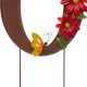 Glitzhome 25.5"H Metal WELCOME with Flowers Yard Stakes or Wall Decor, Set of 7