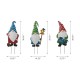 Glitzhome 36"H Metal Gnome Yard Stakes or Wall Decor, Set of 3