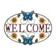 Glitzhome 23.75"L Whimsical Metal Sunflower and Butterfly Welcome Wall Decor