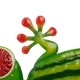 Glitzhome 24.25"L Whimsical Metal Watermelon Gecko Wall Décor