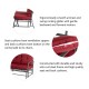 Glitzhome 45.25"L Outdoor Patio Loveseat Glider Chair with Burgundy Cushions