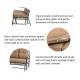 Glitzhome 45.25"L Outdoor Patio Loveseat Glider Chair with Tan Cushions